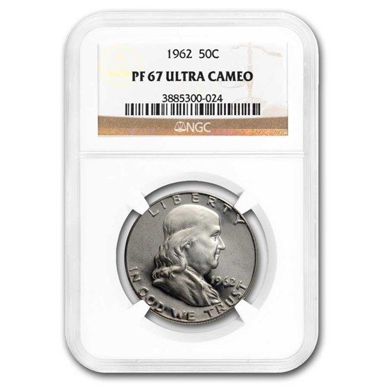 1962 Franklin Half Dollar PF-67 Ultra Cameo NGC 1962 Franklin Half Dollar PF-67 Ultra Cameo NGC