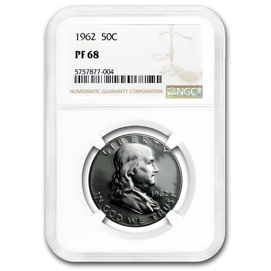 1962 Franklin Half Dollar PF-68 NGC 1962 Franklin Half Dollar PF-68 NGC
