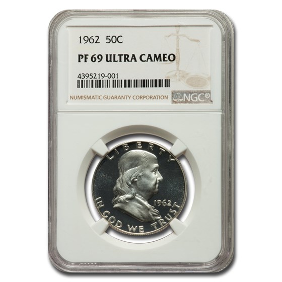 1962 Franklin Half Dollar PF-69 UCAM NGC 1962 Franklin Half Dollar PF-69 UCAM NGC