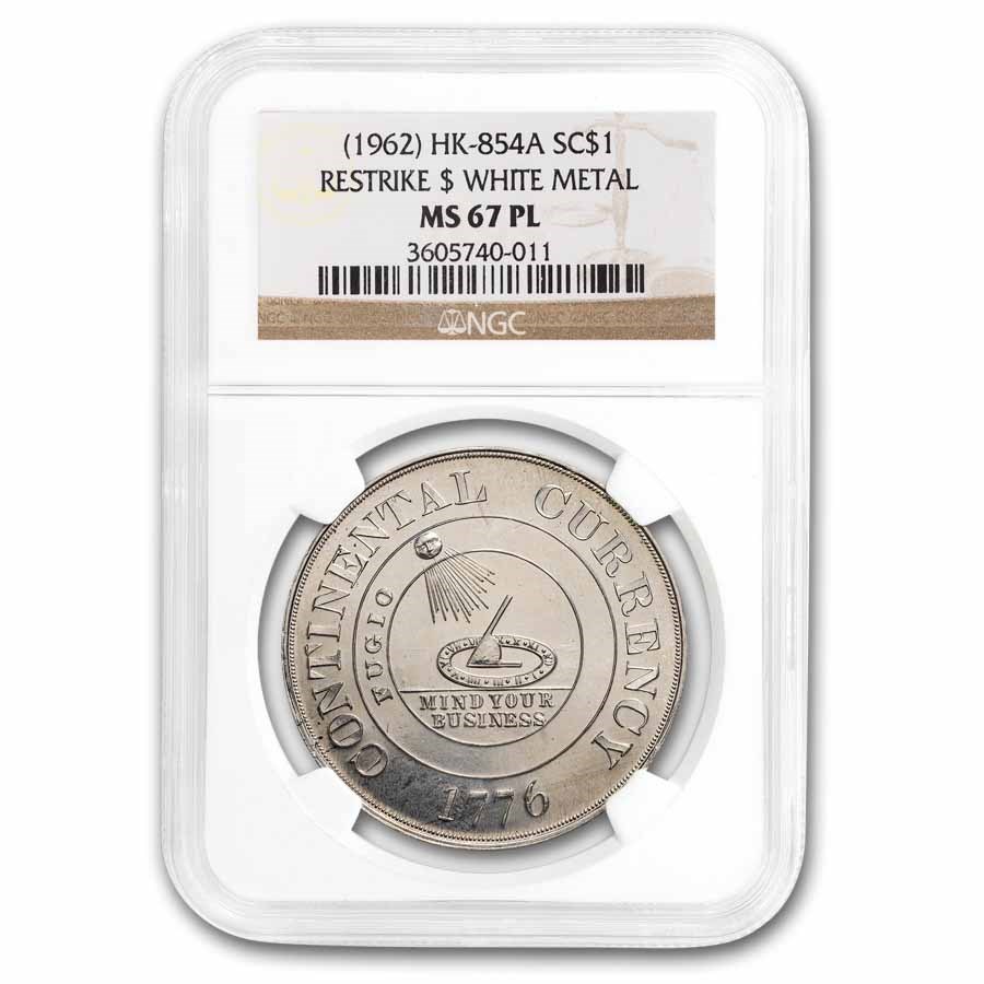 (1962) HK-854A Continental So-Called Dollar Restrike MS-67 PL NGC