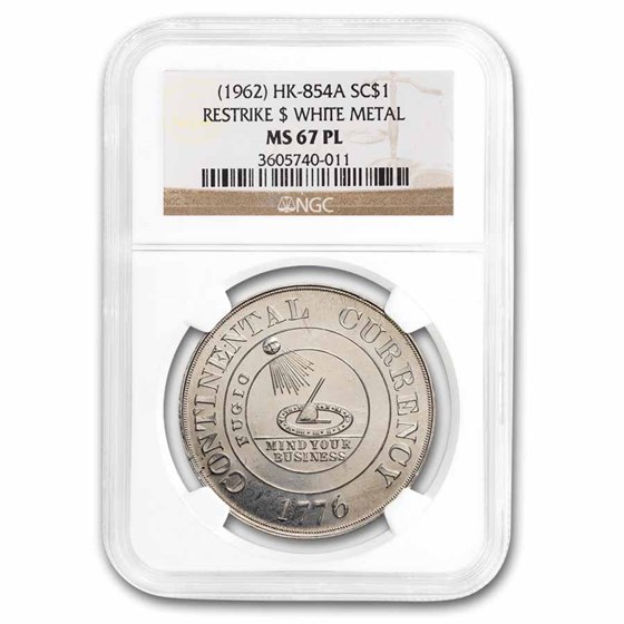 (1962) HK-854A Continental So-Called Dollar Restrike MS-67 PL NGC (1962) HK-854A Continental So-Called Dollar Restrike MS-67 PL NGC