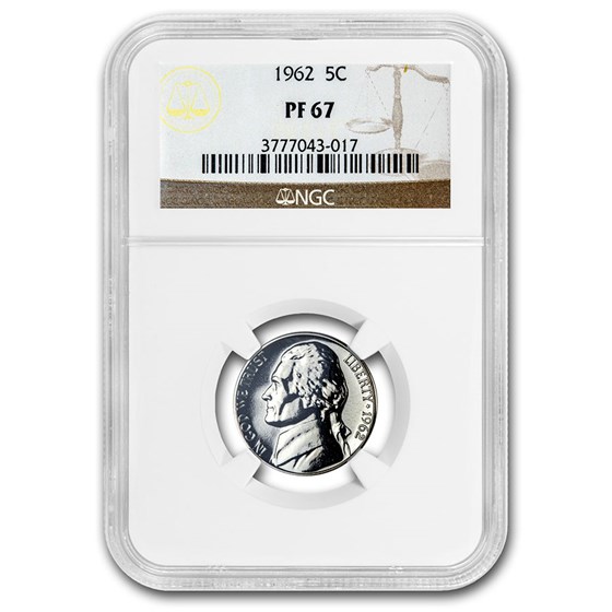1962 Jefferson Nickel PF-67 NGC 1962 Jefferson Nickel PF-67 NGC