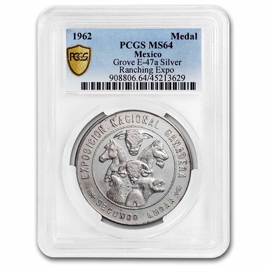 1962 Mexico Canadian Exhibition Medal MS-64 PCGS (Grove E-47a)