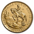 1962 Mexico Gold Cinco De Mayo Medallic 50 Peso AU