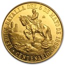 1962 Mexico Gold Cinco De Mayo Medallic 50 Peso BU