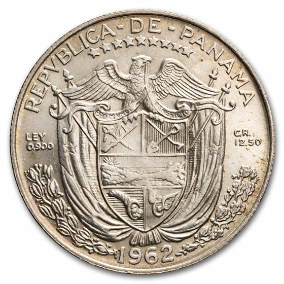 1962 Panama Silver 1/2 Balboa BU 1962 Panama Silver 1/2 Balboa BU