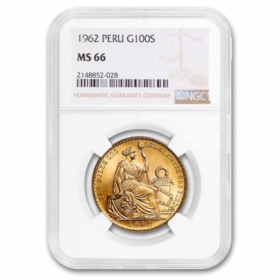 1962 Peru Gold 100 Soles MS-66 NGC 1962 Peru Gold 100 Soles MS-66 NGC