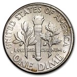 1962 Roosevelt Dime 50-Coin Roll BU
