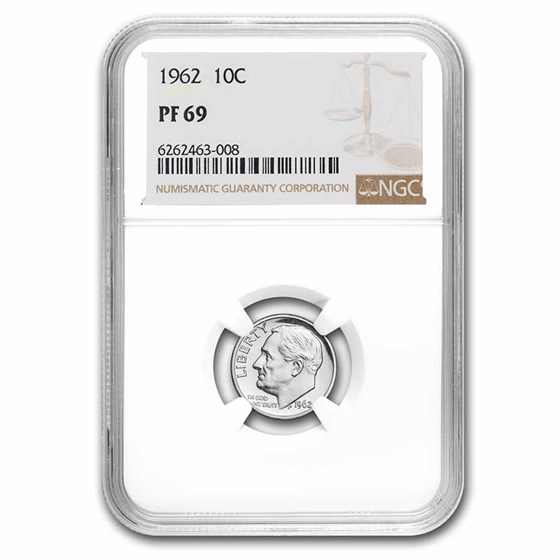 1962 Roosevelt Dime PR-69 NGC 1962 Roosevelt Dime PR-69 NGC