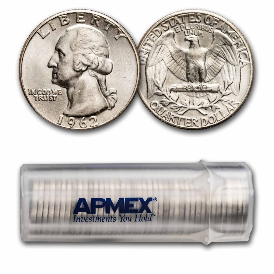 1962 Washington Quarter 40-Coin Roll BU