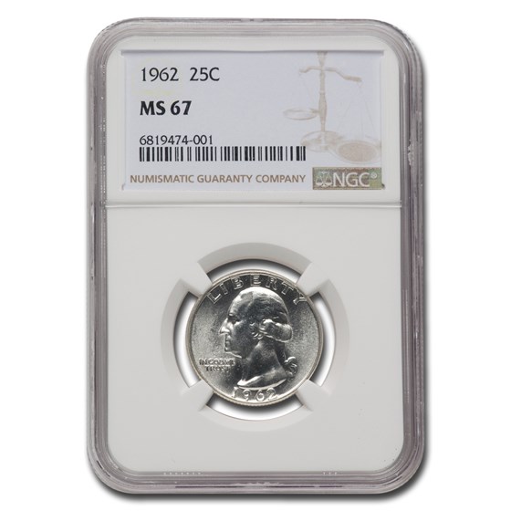 1962 Washington Quarter MS-67 NGC 1962 Washington Quarter MS-67 NGC