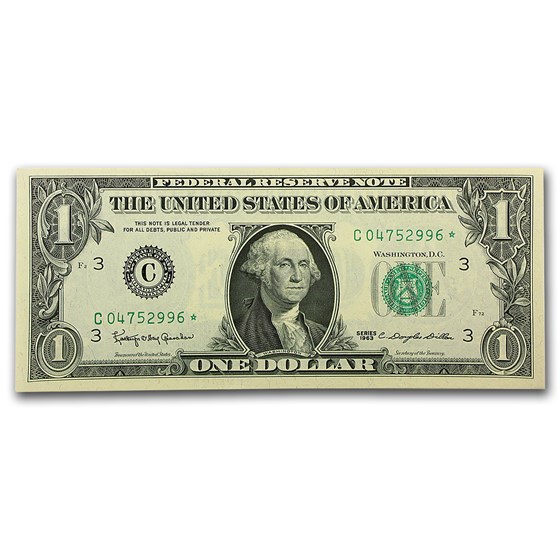 1963* $1.00 FRN CU (Star Notes, Districts of our choice) 1963* $1.00 FRN CU (Star Notes, Districts of our choice)