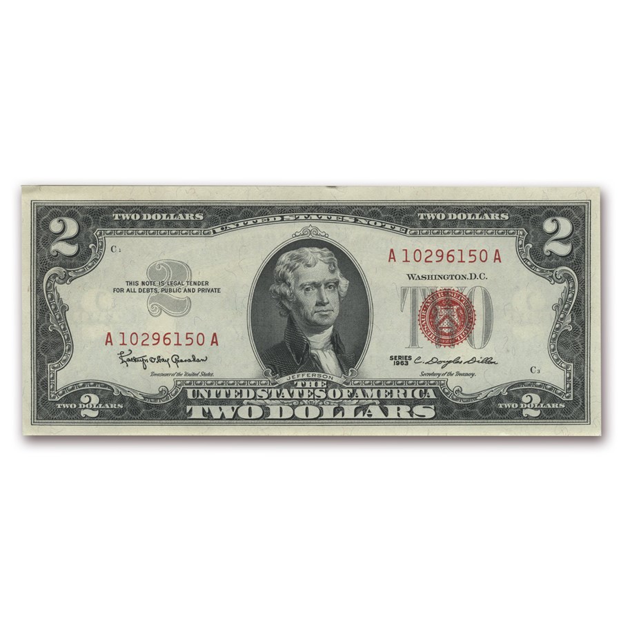 1963 $2.00 U.S. Note Red Seal CCU (Fr#1513)
