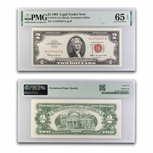 Buy 1963 $2 US Note Red Seal MS-65 EPQ PMG (Fr#1513) | APMEX