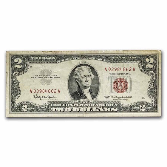 1963 $2.00 U.S. Note Red Seal Fine (Fr#1513) 1963 $2.00 U.S. Note Red Seal Fine (Fr#1513)