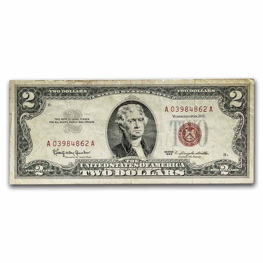 1963 $2.00 U.S. Note Red Seal Fine (Fr#1513)
