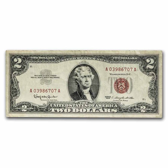 1963 $2.00 U.S. Note Red Seal VF (Fr#1513) 1963 $2.00 U.S. Note Red Seal VF (Fr#1513)