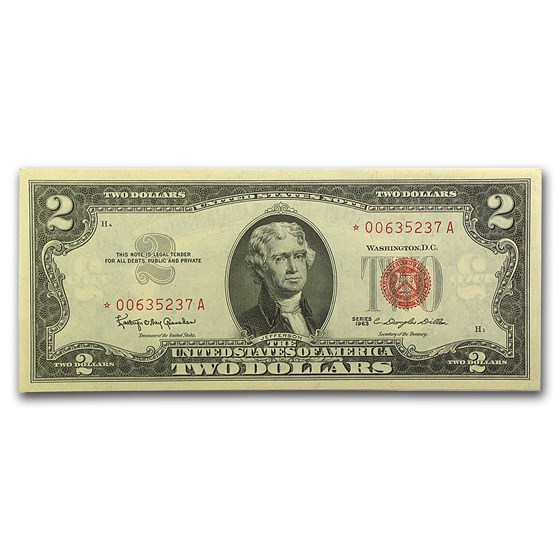 1963* $2.00 U.S. Notes Red Seal CCU 1963* $2.00 U.S. Notes Red Seal CCU