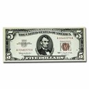 1963 $5.00 U.S. Note Red Seal CCU (Fr#1536)