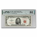 1963 $5.00 U.S. Note Red Seal Choice CU-64 PMG (Fr#1536)