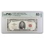 1963 $5.00 U.S. Note Red Seal CU-65 EPQ PMG (Fr#1536)