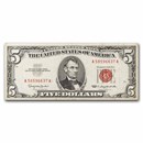 1963 $5.00 U.S. Note Red Seal Cull/Good (Fr#1536)