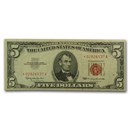 1963* $5.00 U.S. Note Red Seal VF (Fr#1536*) Star Note