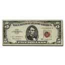 1963* $5.00 U.S. Note Red Seal VG/VF (Fr#1536*) Star Note