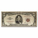 1963 $5.00 U.S. Note Red Seal VG/VF (Fr#1536) 1963 $5.00 U.S. Note Red Seal VG/VF (Fr#1536)