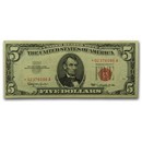 1963* $5.00 U.S. Note Red Seal XF (Fr#1536*) Star Note