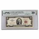 1963-A $2.00 U.S. Note Red Seal VF-30 PMG (Fr#1514) Gutter Fold