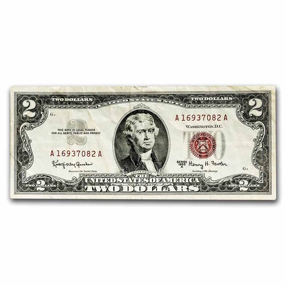 1963-A $2.00 U.S. Note Red Seal VF (Fr#1514)