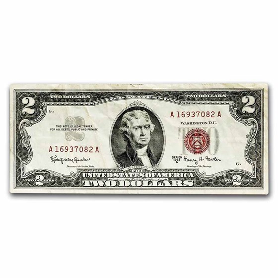 1963-A $2.00 U.S. Note Red Seal VF (Fr#1514) 1963-A $2.00 U.S. Note Red Seal VF (Fr#1514)