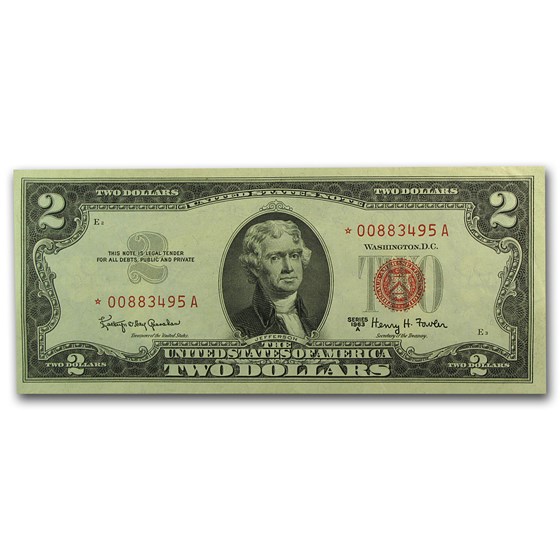 1963-A* $2.00 U.S. Note Red Seal XF/AU 1963-A* $2.00 U.S. Note Red Seal XF/AU
