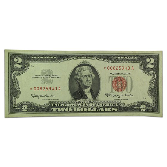 1963-A* $2.00 U.S. Notes Red Seal XF 1963-A* $2.00 U.S. Notes Red Seal XF