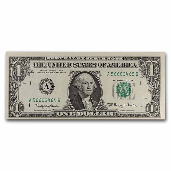 1963-A (A-Boston) $1.00 FRN CU (Fr#1901-A) 1963-A (A-Boston) $1.00 FRN CU (Fr#1901-A)