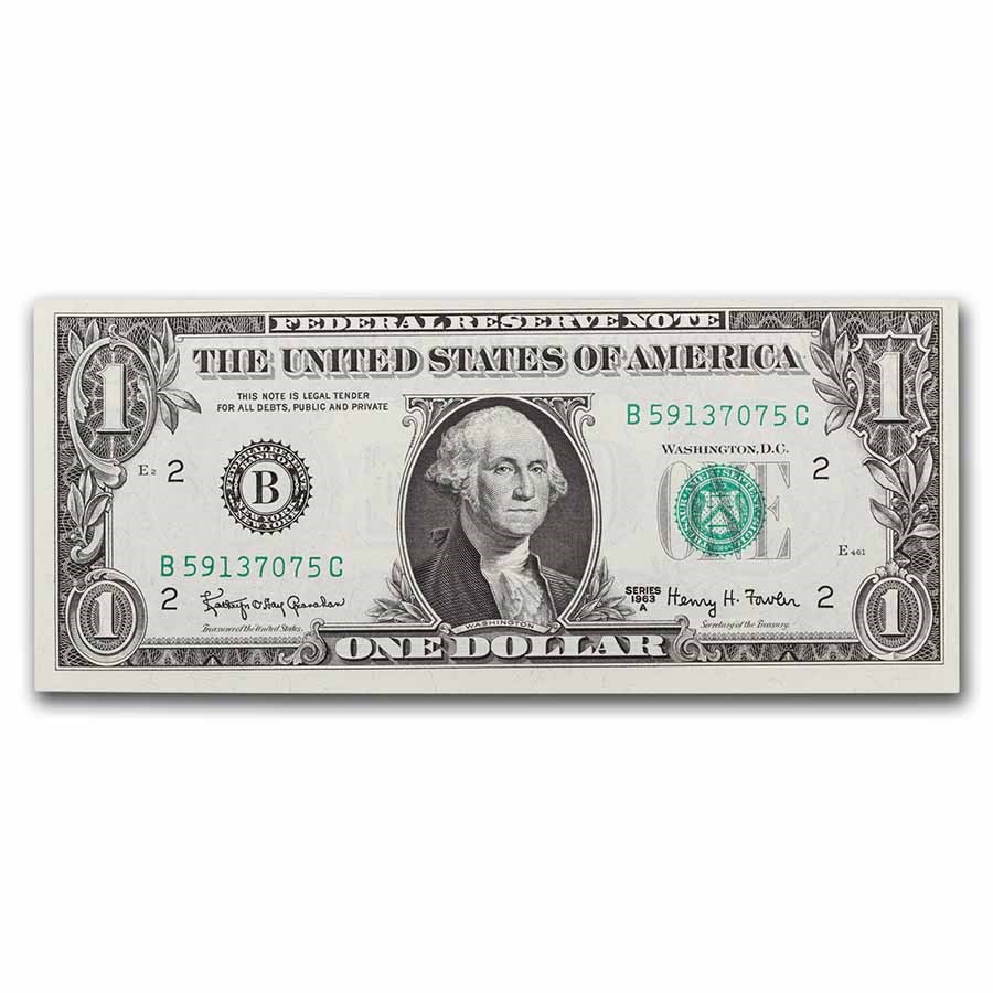 1963-A (B-New York) $1.00 FRN AU (Fr#1901-B)