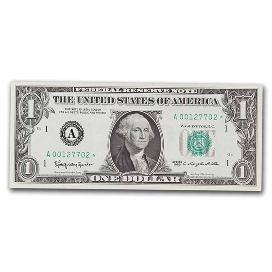 1963* (A-Boston) $1.00 FRN CU (Fr#1900-A*) Star Note!