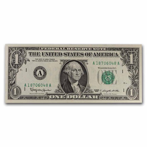 1963 (A-Boston) $1.00 FRN CU (Fr#1900-A) 1963 (A-Boston) $1.00 FRN CU (Fr#1900-A)