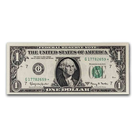 1963-A* (G-Chicago) $1.00 FRN CU (Fr#1900-G*) Star Note 1963-A* (G-Chicago) $1.00 FRN CU (Fr#1900-G*) Star Note