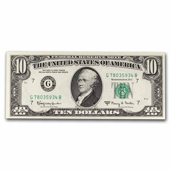 1963-A (G-Chicago) $10 FRN CU (Fr#2017-G)