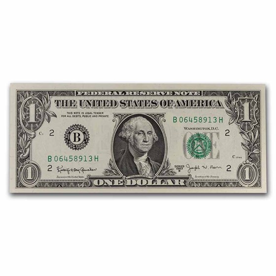 1963-B (B-New York) $1.00 FRN CU (Fr#1902-B)