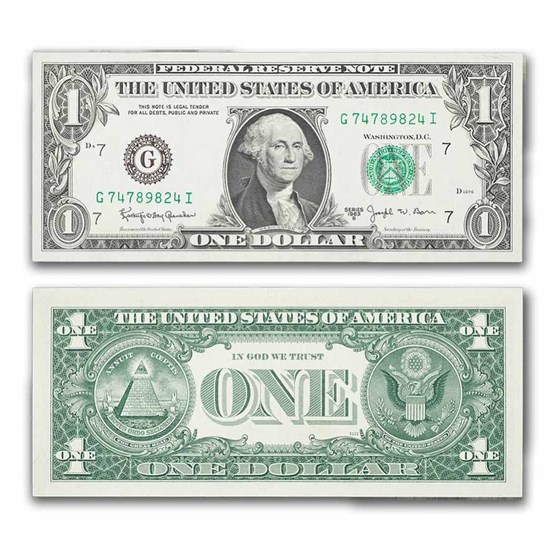 1963-B (G-Chicago) $1.00 FRN Barr Note XF-AU (Fr#1902-G)