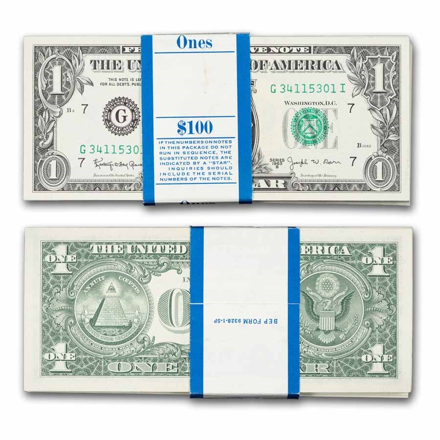 1963-B (G-Chicago) $1 FRN CU (Fr#1902-G) 100 Consecutive