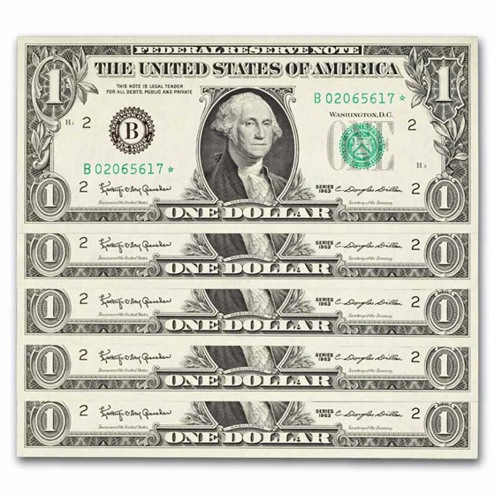1963* (B-New York) $1.00 FRN CU (Fr#1900-B*) Star Note, 20 cons