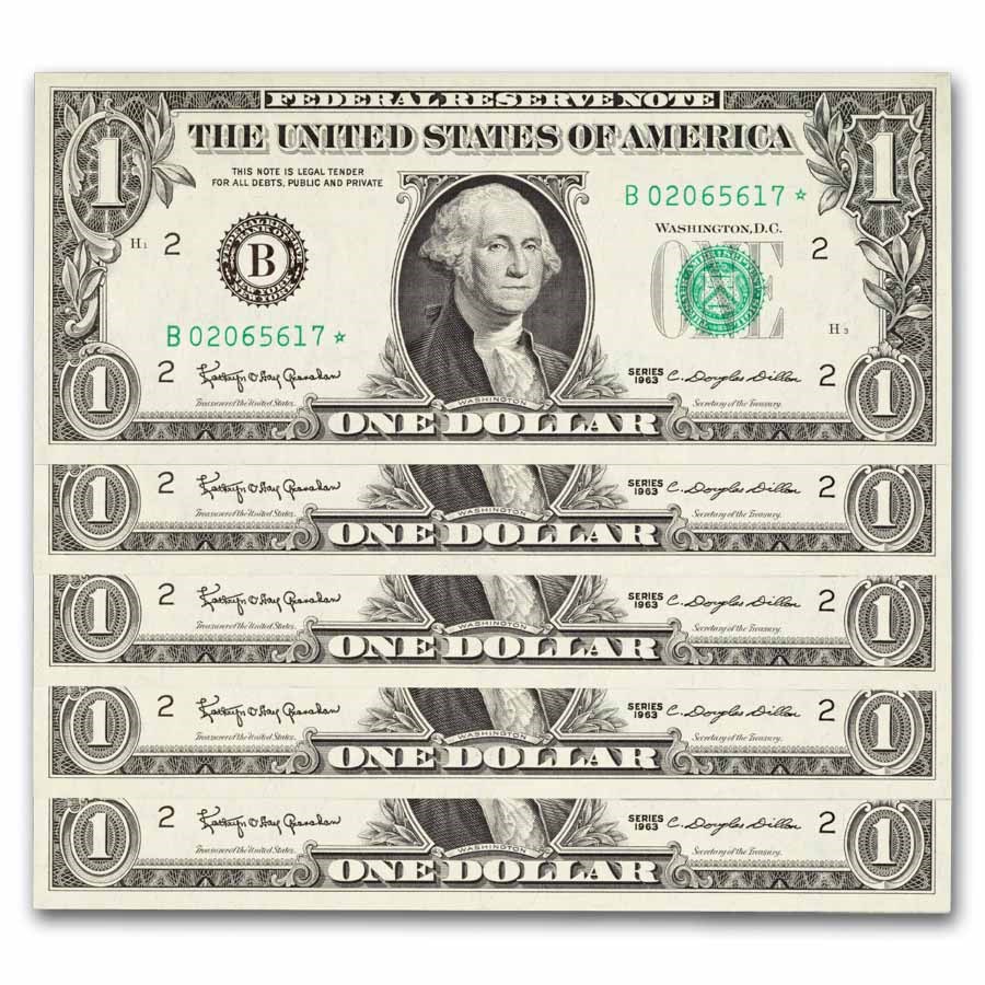 1963* (B-New York) $1.00 FRN CU (Fr#1900-B*) Star Note, 20 cons