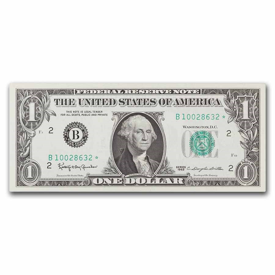 1963* (B-New York) $1.00 FRN CU (Fr#1900-B*) Star Note!