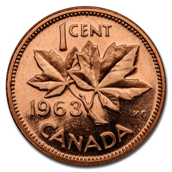 1963 Canada Copper Cent BU/Prooflike 1963 Canada Copper Cent BU/Prooflike