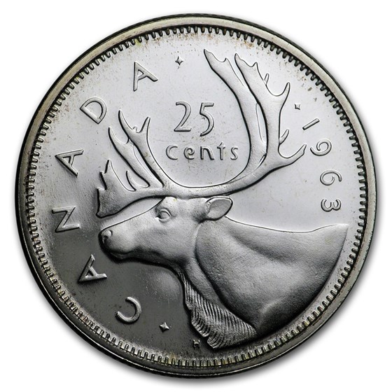 1963 Canada Silver 25 Cents BU/Prooflike 1963 Canada Silver 25 Cents BU/Prooflike