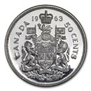 1963 Canada Silver 50 Cents Elizabeth II BU/Prooflike